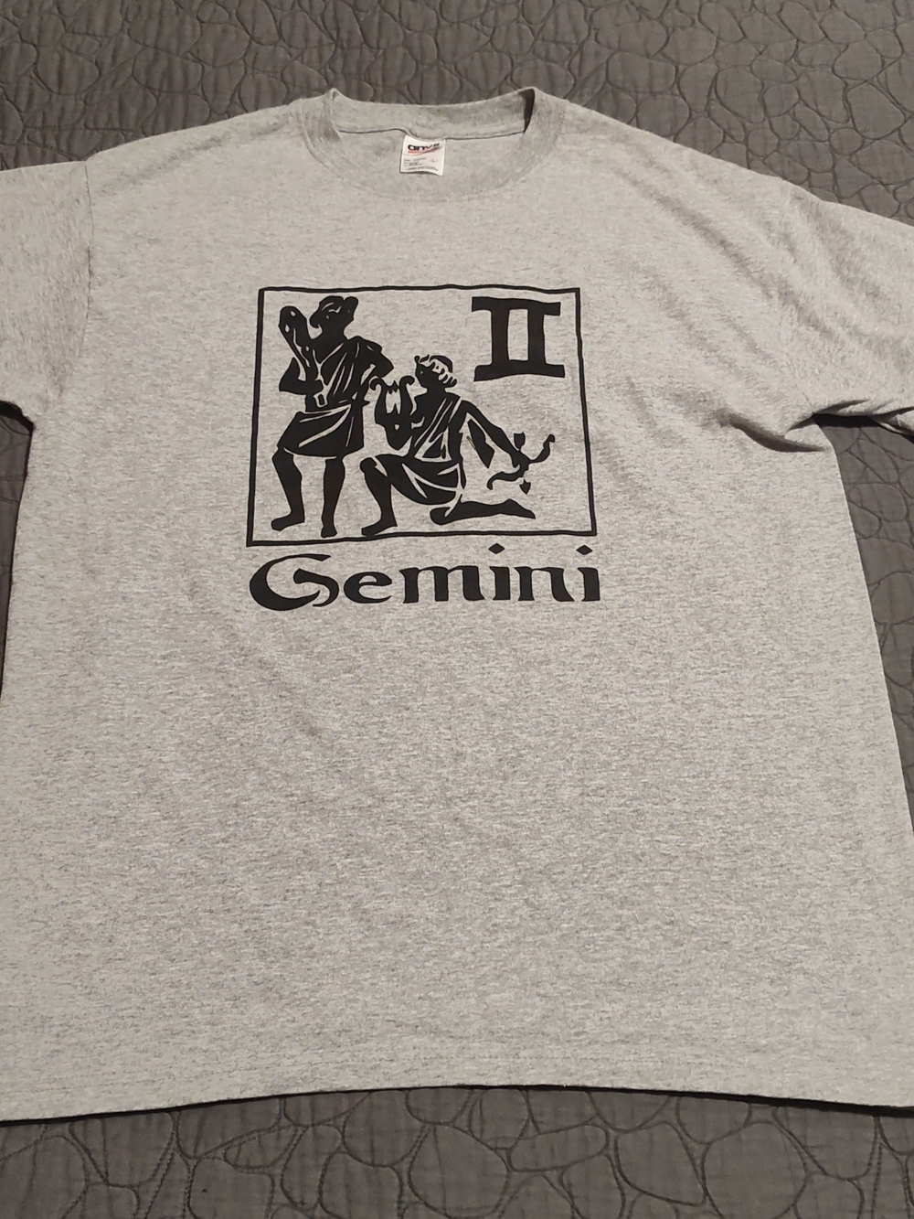 Anvil Light Gray Men's Gemini Graphic Tee Size Large